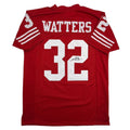 Autographed/Signed Ricky Watters San Francisco Red Football Jersey JSA COA