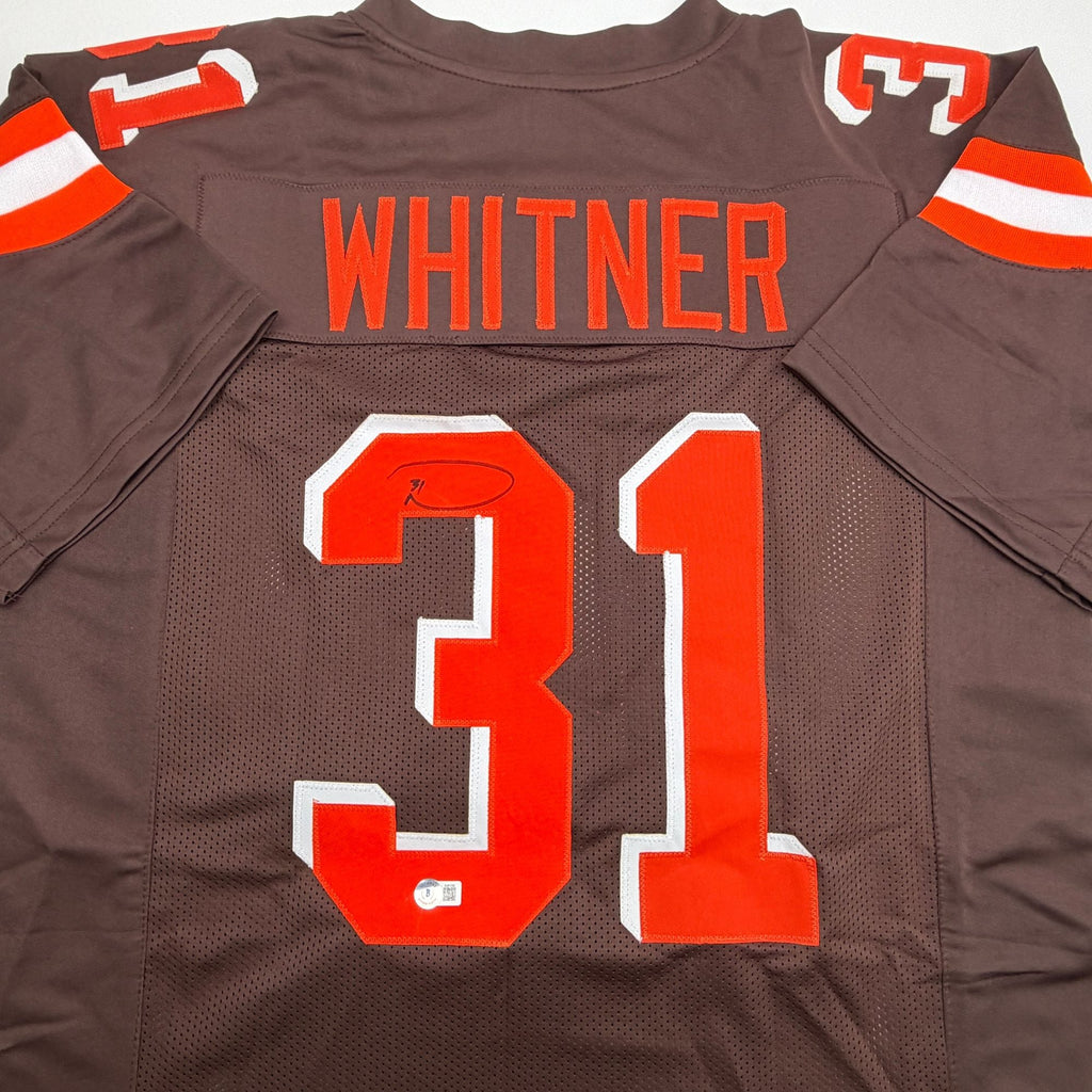 Autographed/Signed Donte Whitner Cleveland Brown Football Jersey Beckett BAS COA