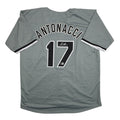 Autographed/Signed Sam Antonacci Chicago Grey Baseball Jersey Beckett BAS COA