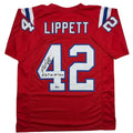 Autographed/Signed Ronnie Lippett New England Red Football Jersey Beckett BAS COA