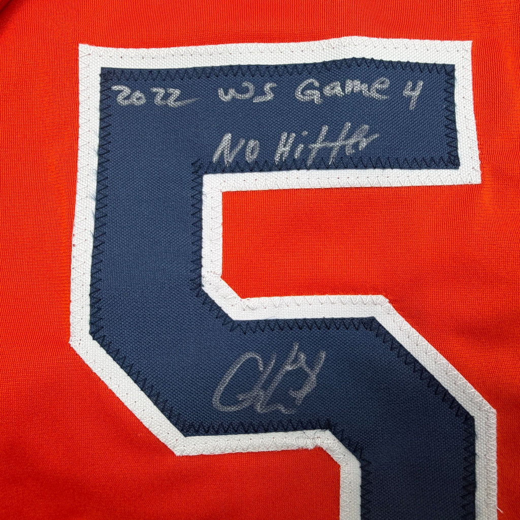 Autographed/Signed Cristian Javier Houston Orange Baseball Jersey Beckett BAS COA