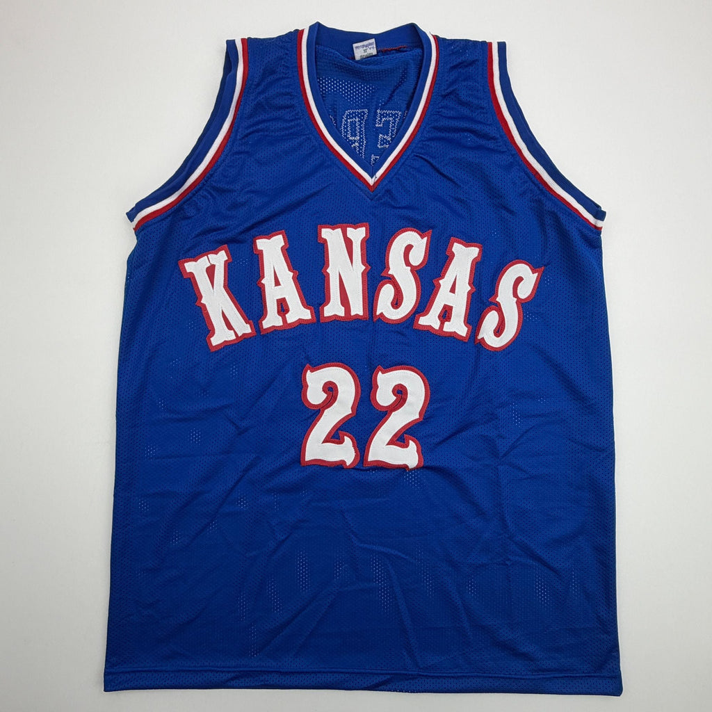 Autographed/Signed Darryn Peterson Kansas Blue College Basketball Jersey Beckett BAS COA