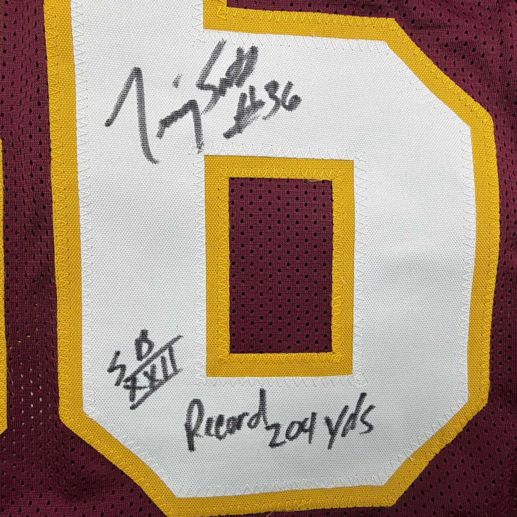 Autographed/Signed Timmy Smith Washington Maroon Football Jersey Beckett BAS COA