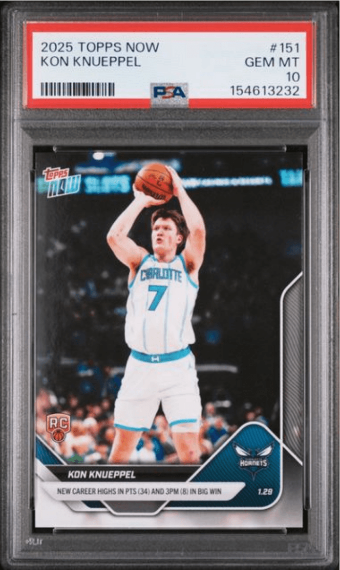 Graded 2025 Topps Now Kon Knueppel #151 Rookie RC Basketball Card PSA 10 Gem Mint