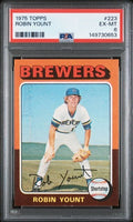 Graded 1975 Topps Robin Yount #223 Rookie RC Baseball Card PSA 6 EX-MT