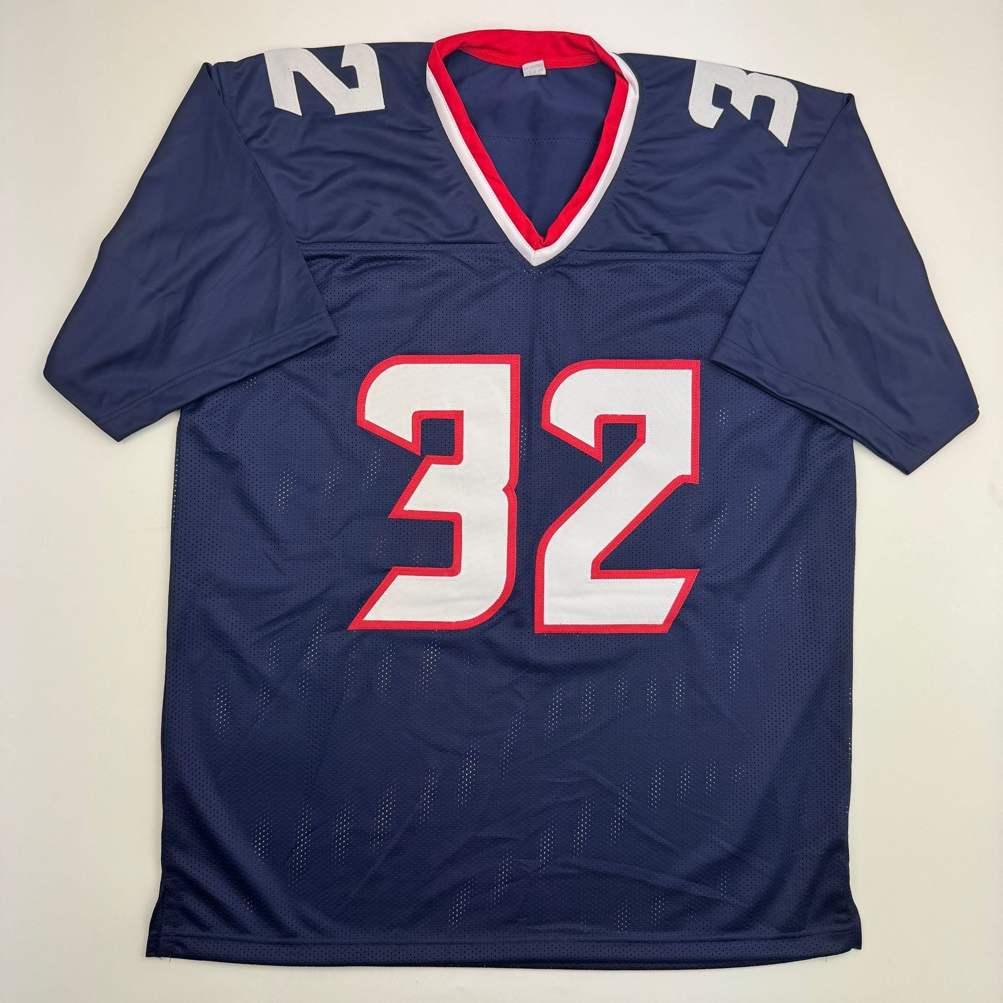 Autographed/Signed David Montgomery Houston Blue Football Jersey Beckett BAS COA