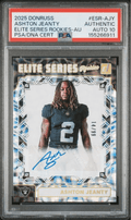 Graded 2025 Panini Donruss Ashton Jeanty #ESRAJY Elite Series Rookies Auto /99 Rookie RC Football Card Authentic Auto PSA 10 Gem Mint