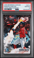 Graded 2025 Topps Bowman Chrome Marcelo Mayer #AD2 Adios Mini Diamond /150 Rookie RC Baseball Card PSA 10 Gem Mint