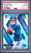 Graded 2025 Panini Mosaic Jaxson Dart #362 Silver Rookie RC Football Card PSA 10 Gem Mint