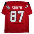 Autographed/Signed Cade Stover Houston Red Football Jersey JSA COA
