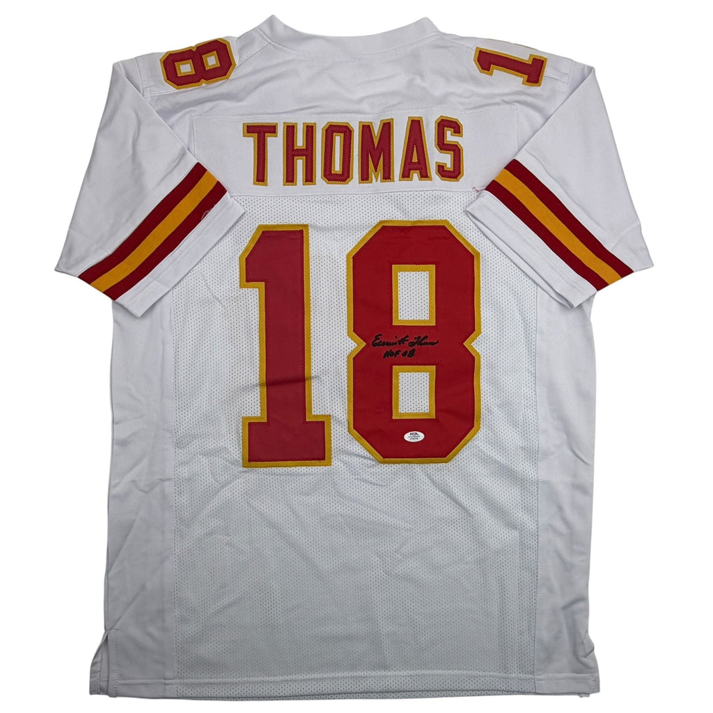 Autographed/Signed Emmitt Thomas Kansas City White Football Jersey PSA/DNA COA