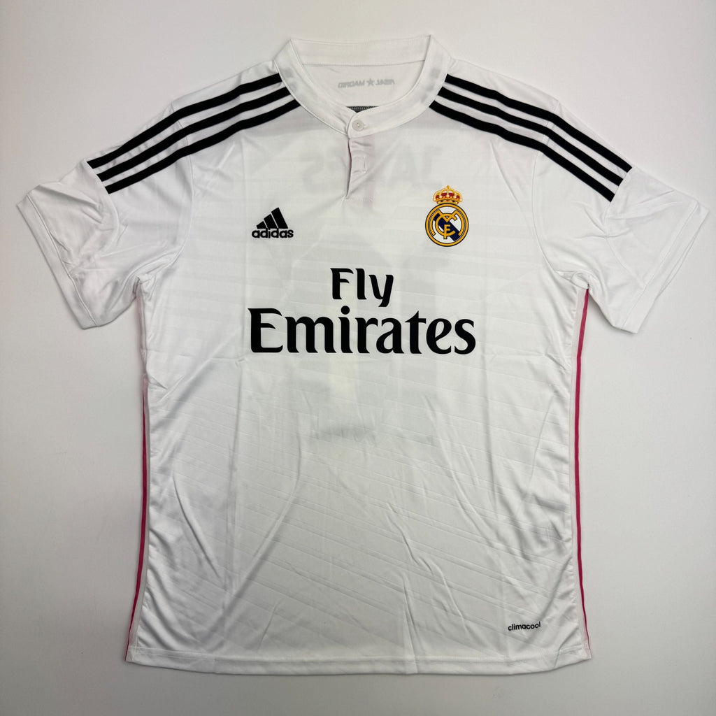 Autographed/Signed James Rodriguez Real Madrid White Soccer Futbol Jersey Beckett BAS COA