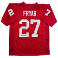 Autographed/Signed Irving Fryar "Scoring Explosion" Nebraska Red College Football Jersey Beckett BAS COA