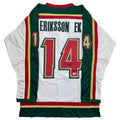Autographed/Signed Joel Eriksson Ek Minnesota White 25th Anniversary Hockey Jersey Beckett BAS COA