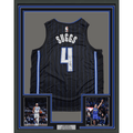 Framed Autographed/Signed Jalen Suggs 35x39 Orlando Magic Black Authentic Basketball Jersey Fanatics COA
