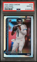 Graded 2025 Topps Chrome Cam Ward #314 Refractor Rookie RC Football Card PSA 10 Gem Mint