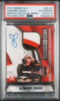 Graded 2021 Panini Rookies & Stars Ja'Marr Chase #DS-JC Patch Autograph /25 Rookie RC Football Card PSA 10 Auto Gem Mint