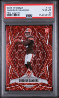 Graded 2025 Panini Phoenix Shedeur Sanders #154 Red Lazer /199 Rookie RC Football Card PSA 10 Gem Mint