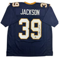 Autographed/Signed Steven Jackson St. Louis Dark Blue Football Jersey Beckett BAS COA