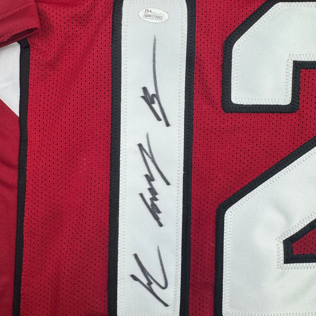 Autographed/Signed John Brown Arizona Red Football Jersey JSA COA