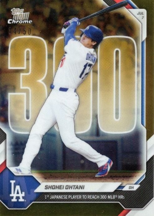 2026 Topps Now Shohei Ohtani #428 Gold Chrome /50 1st Japanese Player to Reach 300 MLB Home Runs Los Angeles Dodgers Baseball Card