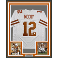 Framed Autographed/Signed Colt McCoy 35x39 Texas White College Football Jersey JSA COA