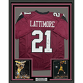 Framed Autographed/Signed Marcus Lattimore 35x39 South Carolina Maroon College Football Jersey JSA COA