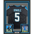 Framed Autographed/Signed 35x39 Rico Dowdle Carolina Black Football Jersey Beckett BAS COA