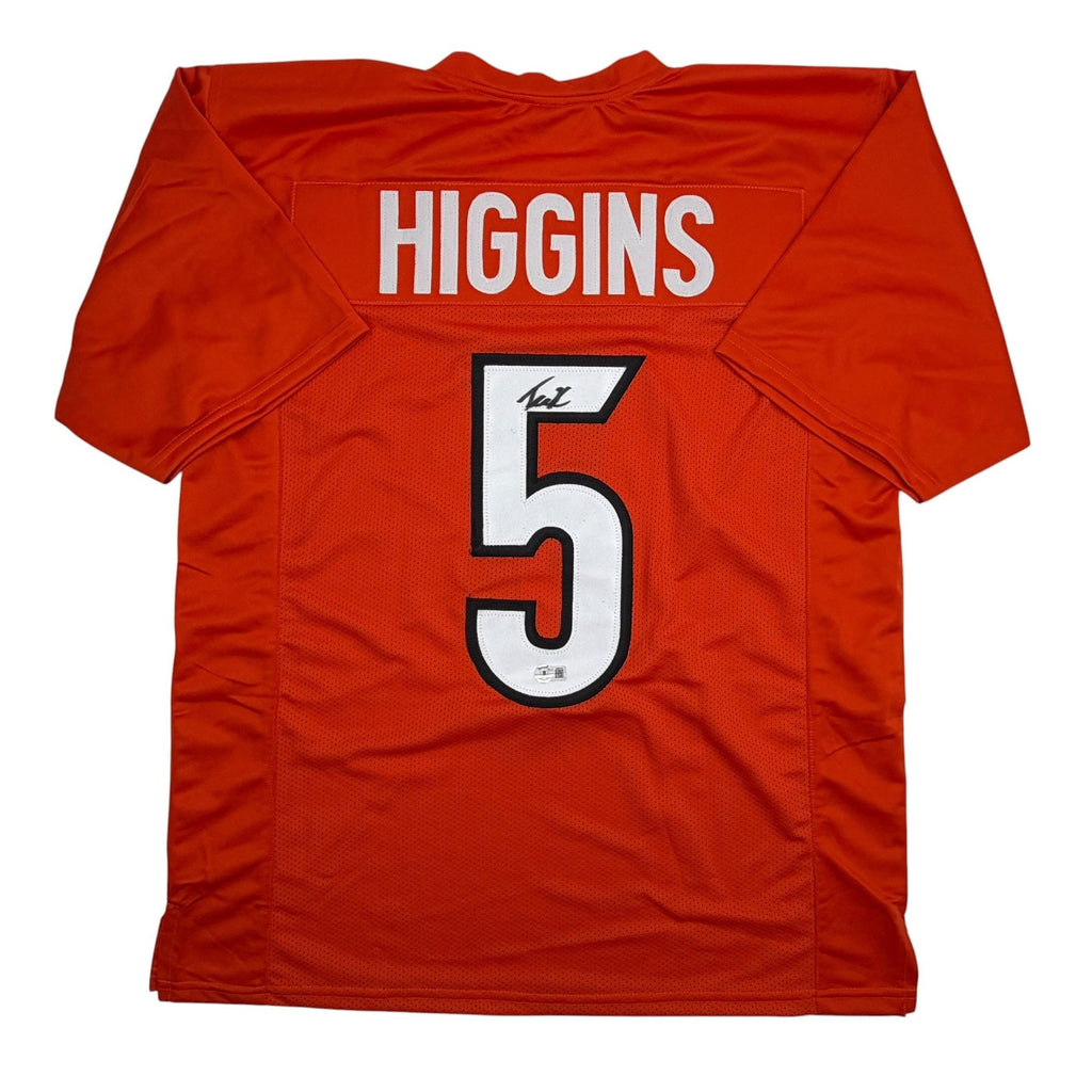 Autographed/Signed Tee Higgins Cincinnati Orange Football Jersey Beckett BAS COA