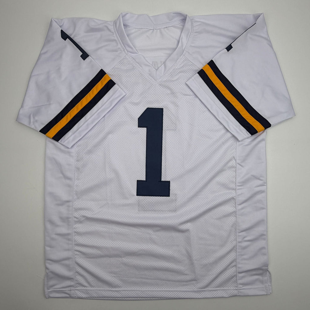 Autographed/Signed Braylon Edwards Michigan White College Football Jersey Beckett BAS COA