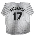 Autographed/Signed Sam Antonacci Chicago Pinstripe Baseball Jersey Beckett BAS COA