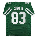 Autographed/Signed Tyler Conklin New York Green Football Jersey JSA COA
