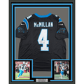 Framed Autographed/Signed Tetairoa McMillan 35x39 Carolina Panthers Black Authentic Football Jersey Fanatics COA