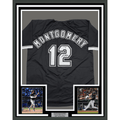 Framed Autographed/Signed Colson Montgomery 35x39 Chicago Black Baseball Jersey Beckett BAS COA