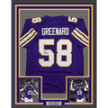Framed Autographed/Signed Jonathan Greenard 35x39 Minnesota Purple Retro Football Jersey Beckett BAS COA