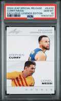 Graded 2024 Leaf Special Release Lionel Messi Stephen Curry #ELE32 Exclusive Legends Edition Soccer Card PSA 10 Gem Mint