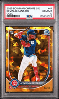 Graded 2025 Topps Bowman Chrome Sapphire Edition Kevin Alcantara #44 Gold /50 Rookie RC Baseball Card PSA 10 Gem Mint