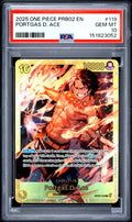 Graded 2025 One Piece EN Portgas D Ace #119 PRB02 Trading Card Game PSA 10 Gem Mint
