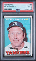 Graded 1967 Topps Mickey Mantle #150 Baseball Card PSA 2 Good