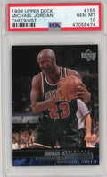 Graded 1999 Upper Deck Michael Jordan #155 Set Checklist 2 Basketball Card PSA 10 Gem Mint