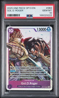 Graded 2025 One Piece Gol.D.Roger #064 OP13 EN Trading Card Game PSA 10 Gem Mint