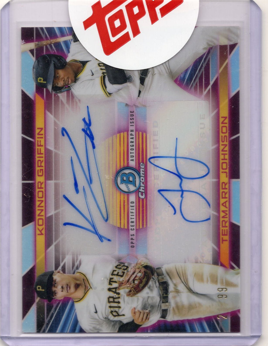 2024 Topps Bowman Draft Konnor Griffin/Termarr Johnson #PDAGJ Prospect Dual Auto /99 Rookie RC Baseball Card