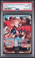 Graded 2026 One Piece Lucy #002 OP15 EB04 EN Alternate Art Trading Card Game PSA 10 Gem Mint