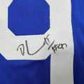 Framed Autographed/Signed Dexter Lawrence II 35x39 New York Retro Century Red Pro Cut Football Jersey Beckett BAS COA