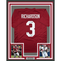 Framed Autographed/Signed Trent Richardson 35x39 Roll Tide Alabama Red College Football Jersey Beckett BAS COA