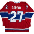 Autographed/Signed Shayne Corson Montreal Red Hockey Jersey Beckett BAS COA