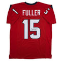 Autographed/Signed Will Fuller Houston Red Football Jersey JSA COA