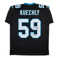 Autographed/Signed Luke Kuechly HOF 26 Carolina Black Football Jersey Beckett BAS COA