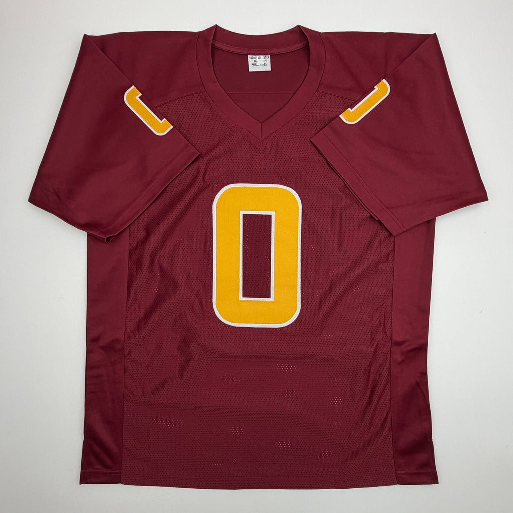 Autographed/Signed Jordyn Tyson Arizona State Maroon College Football Jersey Beckett BAS COA