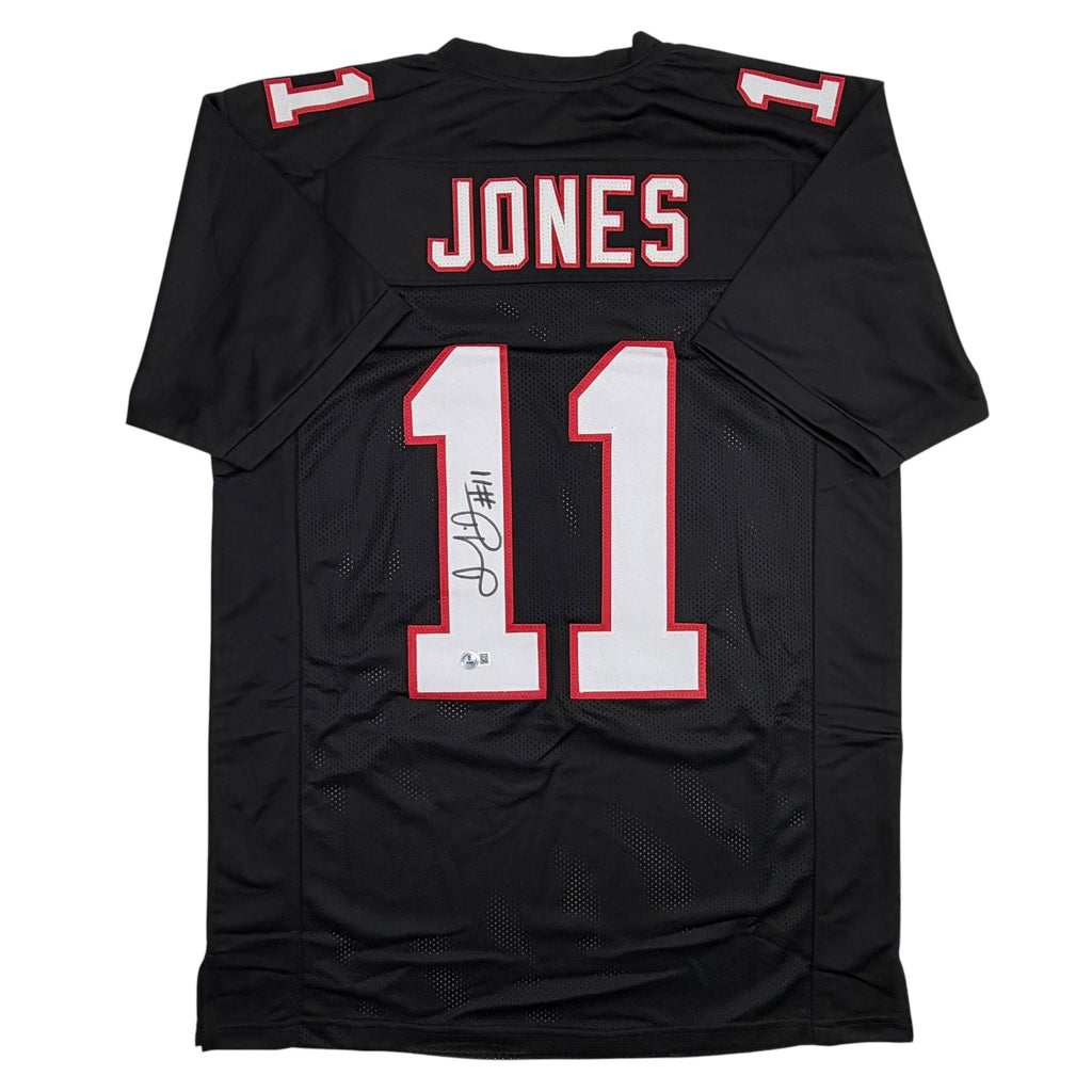 Autographed/Signed Julio Jones Atlanta Black Retro Football Jersey Beckett BAS COA